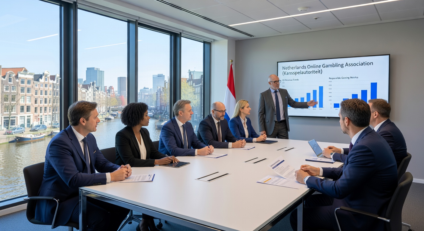 Illustratie van een speler die switcht van legale naar illegale goksites, met eurotekens en waarschuwingsborden