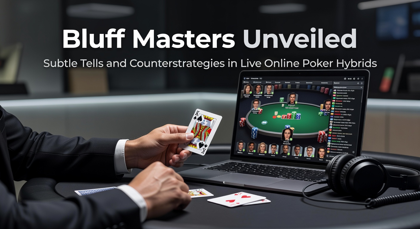 Professionele pokerspeler aan een live tafel met online camera-opstelling, gefocust op kaarten en chips tijdens een hybride sessie