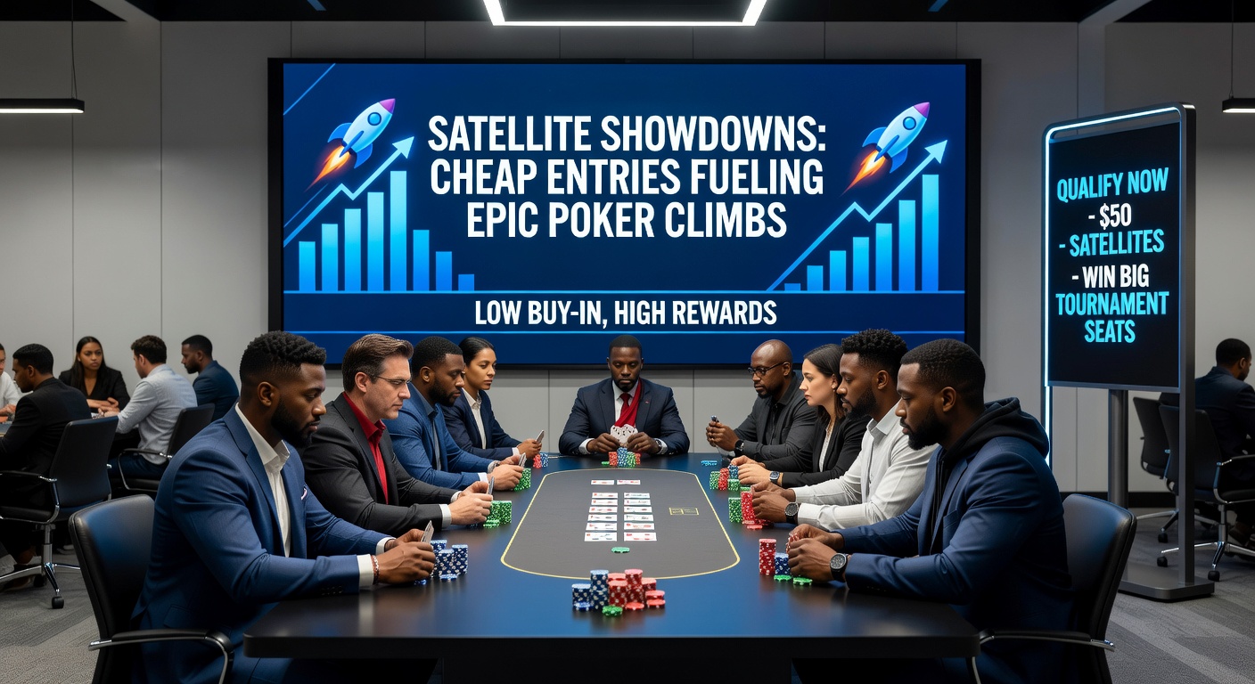 Grafiek van satellietwinnaars en hun prijzen in grote pokertoernooien