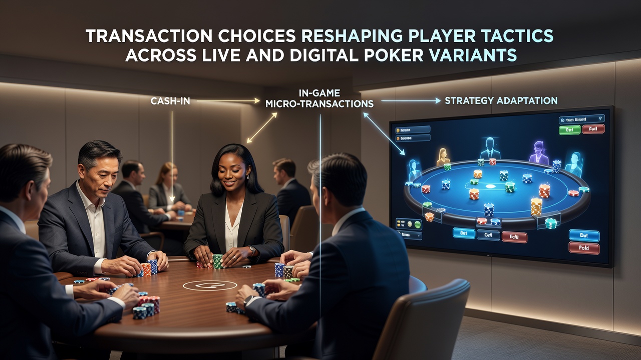Spelers die transacties beheren tijdens live en digitale pokersessies